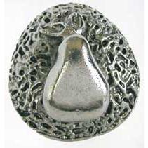 Emenee PFR108-ABS Premier Collection Pear on Stucco 1-1/4 inch in Antique Bright Silver Bounty Series